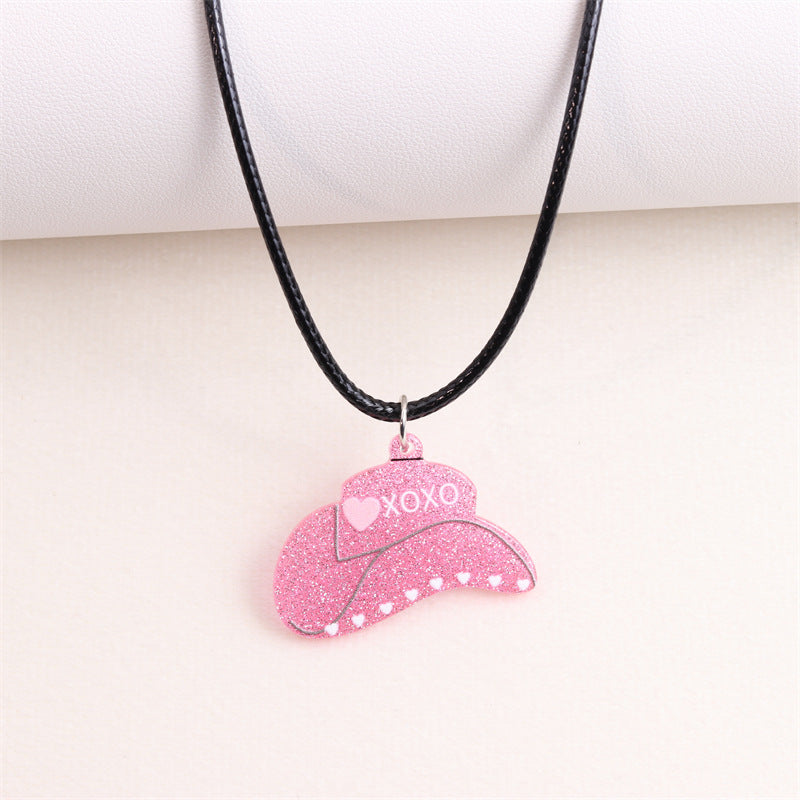 Wholesale Valentine's Day Sweater Hat Acrylic Necklace